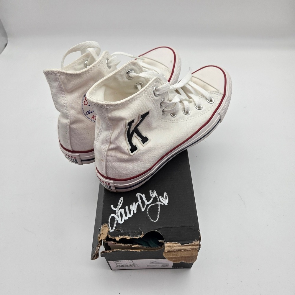 Converse Womens White All Star Hi Custom Patch Sneaker 7